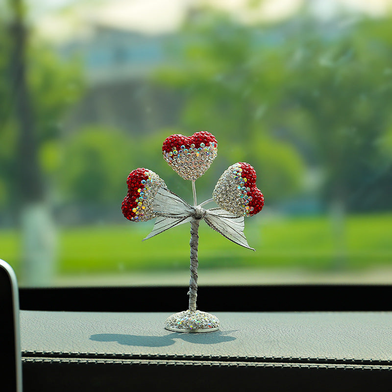 Wholesale Soft Pottery Inlaid with Diamond Car Ornaments Confession Balloon